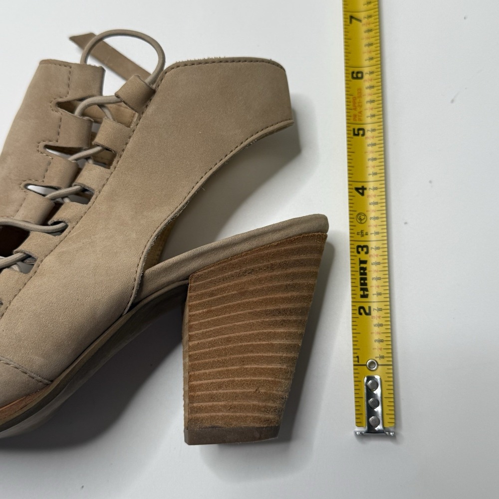 Paul Green Mindy Heels Sisal Nubuk Womens 7 Tan Suede Mule Shoes Sandals - Picture 13 of 14